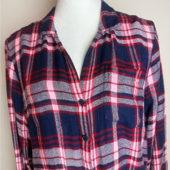 Velvet Heart Women’s Plaid Flannel Button Down Shirt‎ Red Navy Gray Size M - Picture 2 of 11